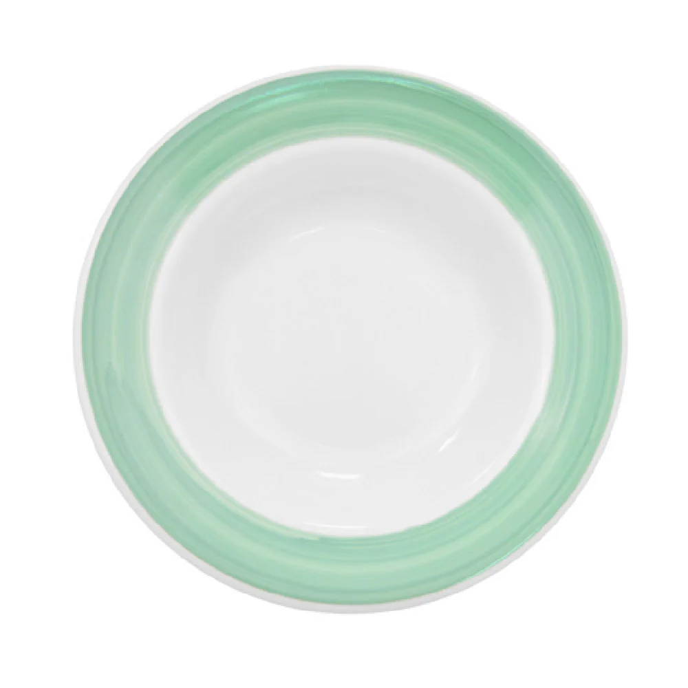 CAC China R-125-G 30 Oz Rainbow Pasta Bowl 12-3/4 Inch Ceramic Green