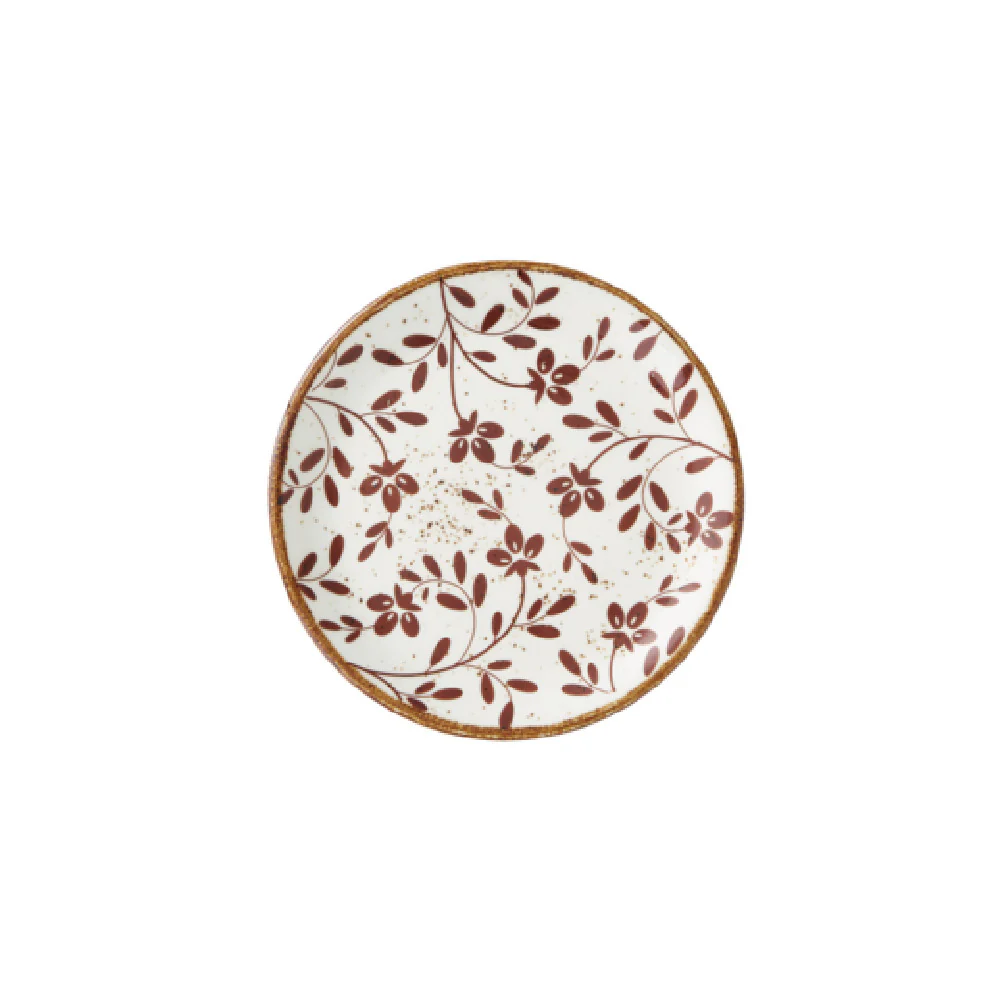 Steelite 18030568 6 Inch Plate Impressions Round Flora Brown China 12 Packs