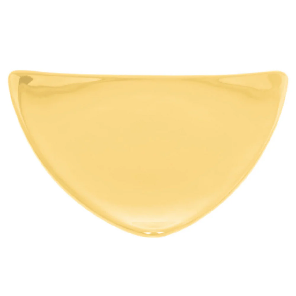 CAC China TRG-16-Y 10-1/2 Inch Triangular Festiware Plate Ceramic with Yellow Finish