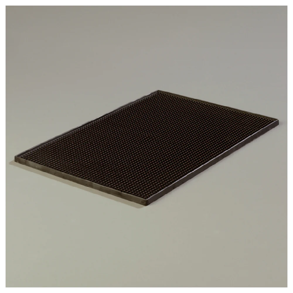 Carlisle 1060103 18 Inch x 12 Inch Service Mat Dishwasher Safe Rubber Black with Sure Grip