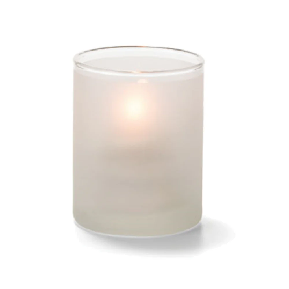 Hollowick 5176SC 2 Inch Candle Lamp Glass Satin Crystal Tealight with HD8 Fuel Cell Hollowick 5176SC 2 Inch Candle Lamp Glass Satin Crystal Tealight with HD8 Fuel Cell