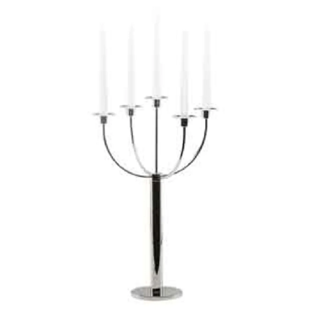 BauscherHepp 12.4845.5400 21-1/16 Inch Candelabra with 5 Candle Holders Stainless Steel