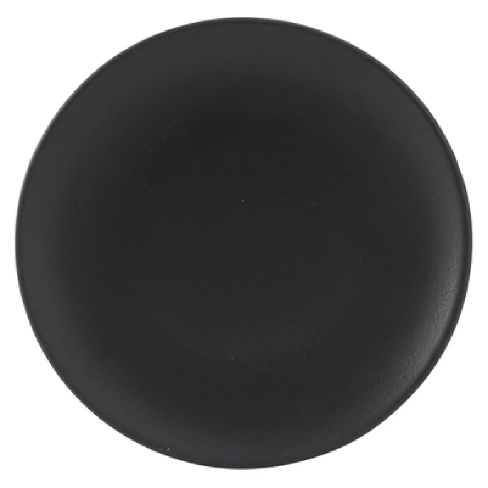 Tuxton VBA-064 6-1/2 Inch Round Coupe Plate with Matte Black Porcelain Finish