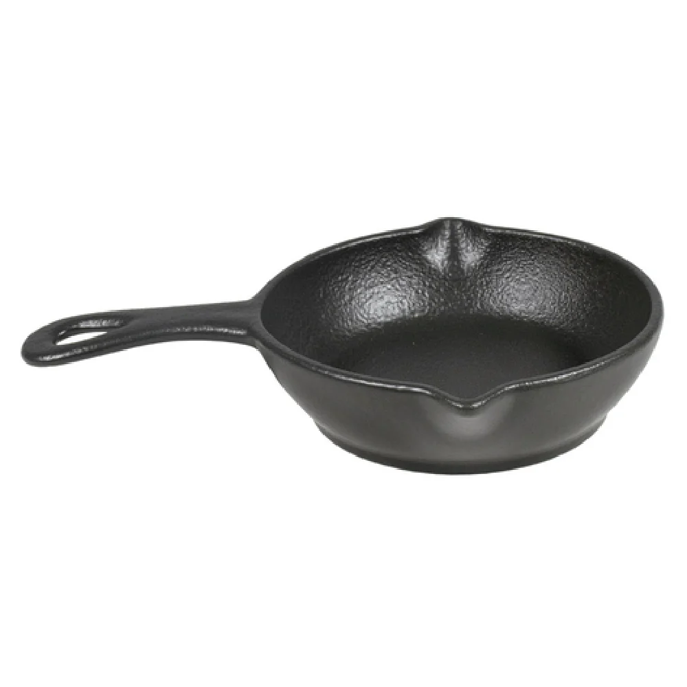 Vertex China OB-SK6 6 Inch Round Skillet 8 Oz Scratch Resistant Porcelain Black