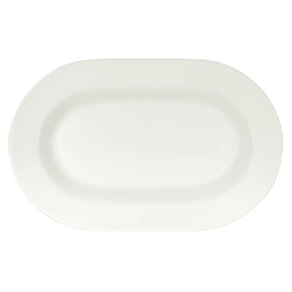 Libbey 9402033 13-1/8 Inch Oblong Racetrack Plate Porcelain Connect Finish