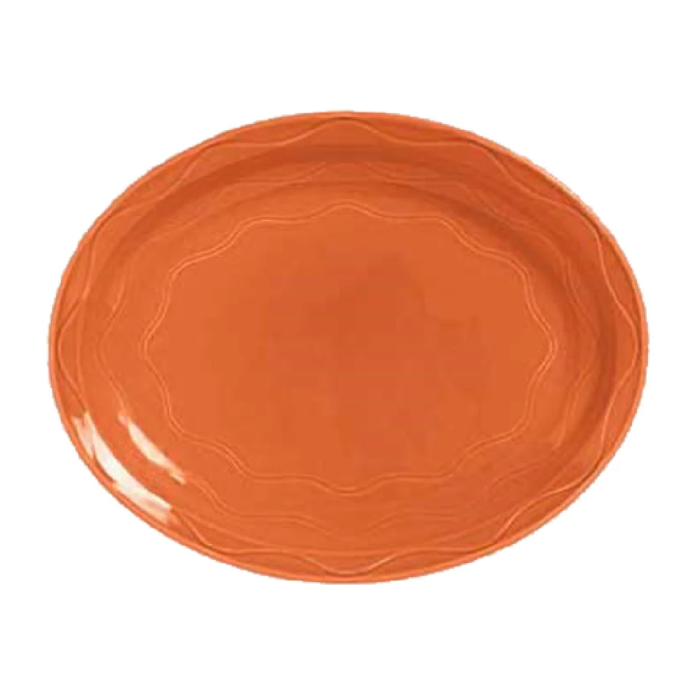 Libbey 903034008 11 Inch Oval Platter Porcelain Vitrified Cantina Carved Red Libbey 903034008 11 Inch Oval Platter Porcelain Vitrified Cantina Carved Red