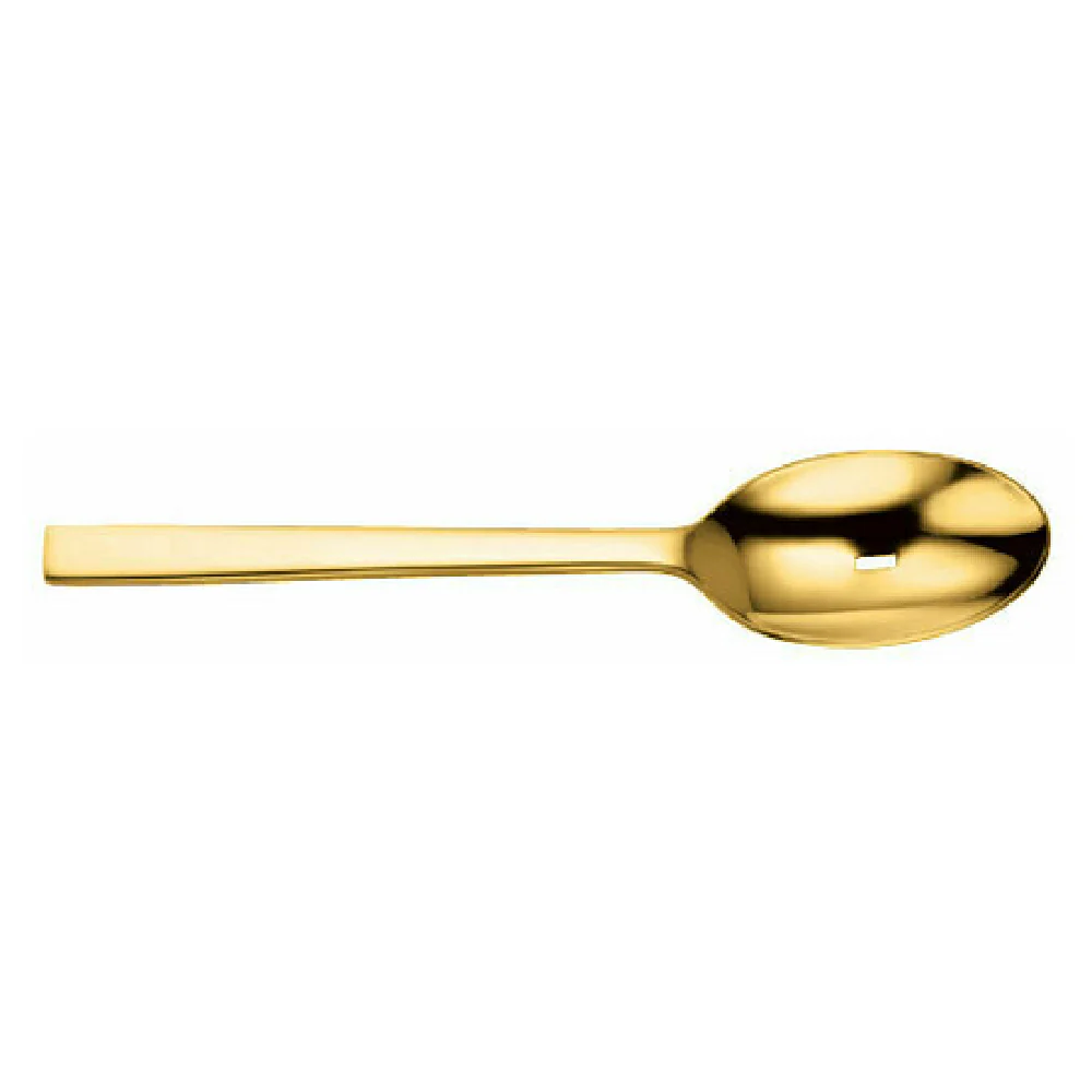 1880 Hospitality B408SPTF 9 Inch Pierced Serving Spoon Gold Finish Stainless Steel