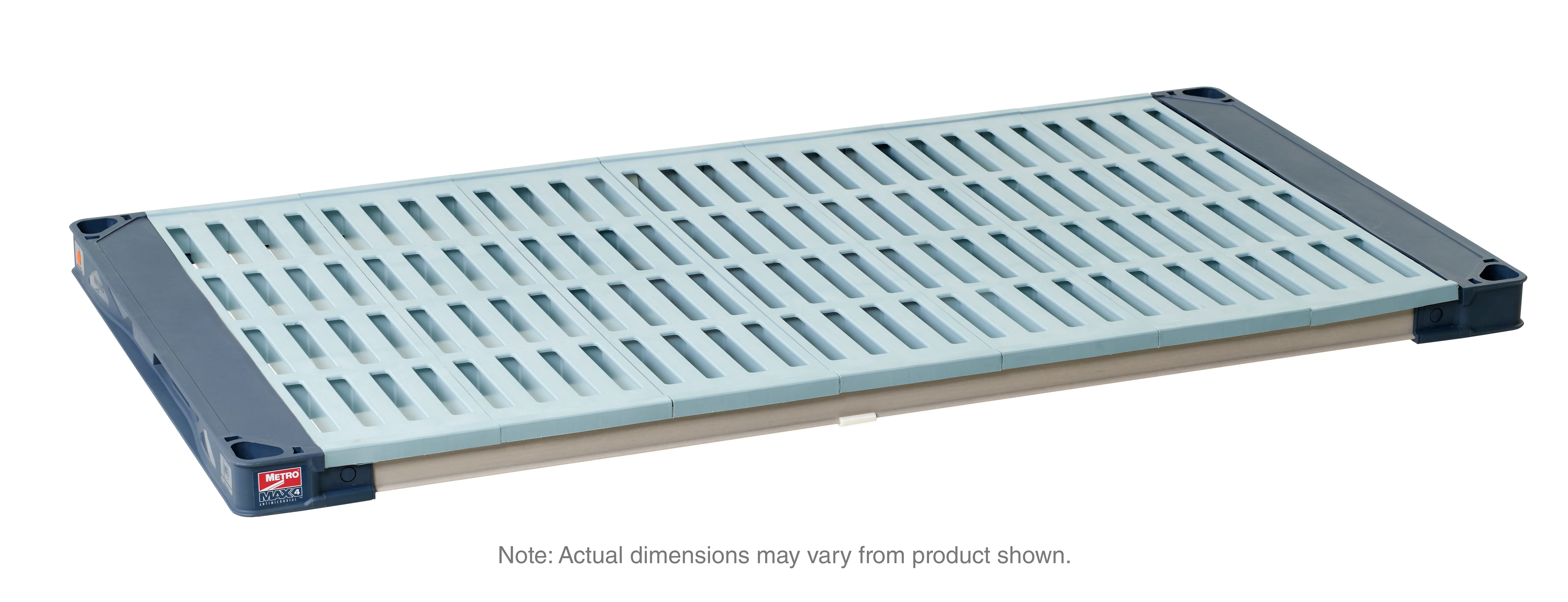 Metro MAX4-2448G 48 Inch Wide 800 lb Capacity Vented Plastic Shelving with Removable Mats and 4 Wedge Connectors Metro MAX4-2448G 48 Inch Wide 800 lb Capacity Vented Plastic Shelving with Removable Mats and 4 Wedge Connectors