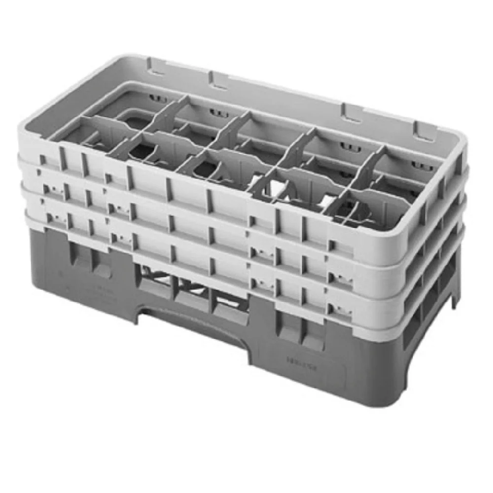 Cambro 10HS638119 10 Inch Half Size Dishwasher Rack with 3 Extenders Sherwood Green