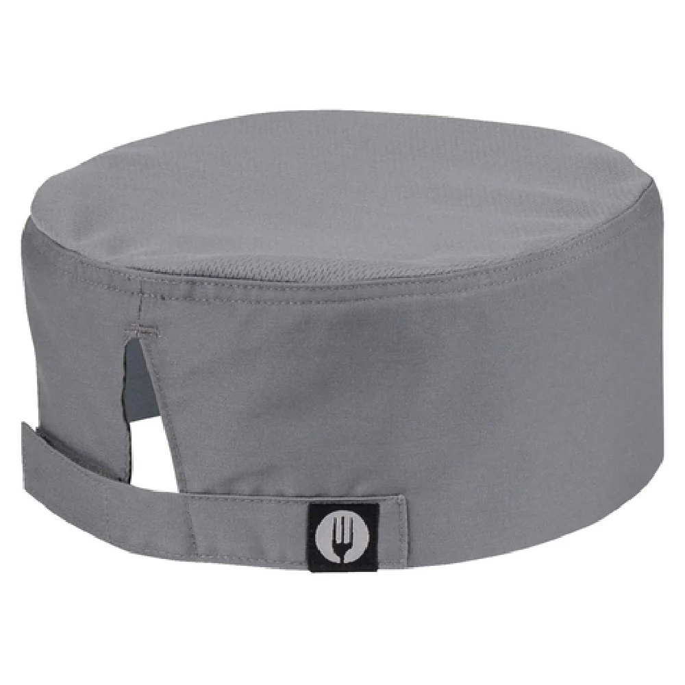 Chef Works DFCVGRYLXL L/XL Beanie Cool Vent Mesh Top Adjustable Velcro Gray