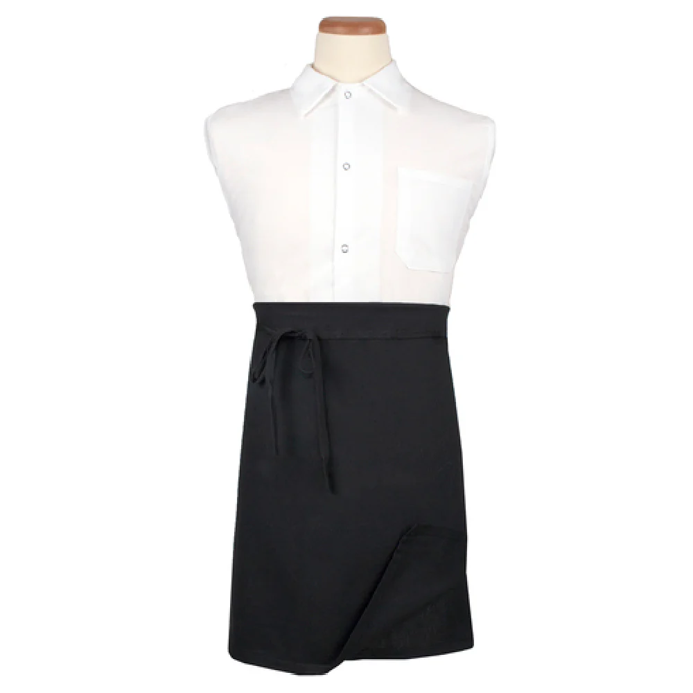 John Ritzenthaler Company CL4WABK 32 Inch Waist Apron Cotton Poly Blend 4 Way Reversible Black John Ritzenthaler Company CL4WABK 32 Inch Waist Apron Cotton Poly Blend 4 Way Reversible Black
