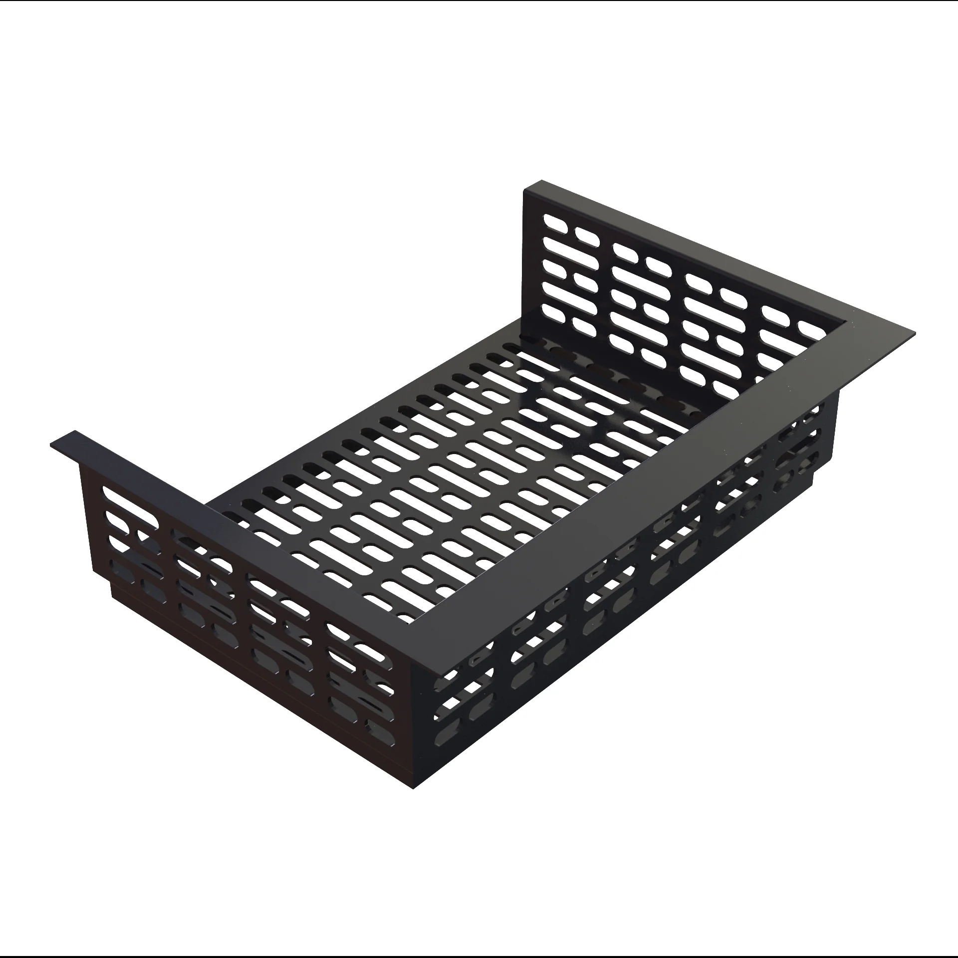Tablecraft CW1092BK 21 Inch Drop-in Template Cold Holding Perforated Black Aluminum