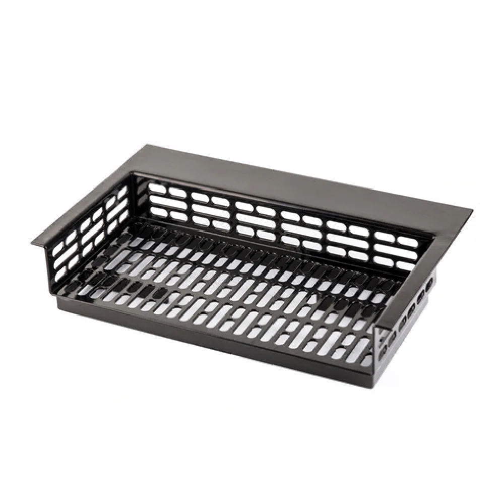 Tablecraft CW1092BK 21 Inch Drop-in Template Cold Holding Perforated Black Aluminum Tablecraft CW1092BK 21 Inch Drop-in Template Cold Holding Perforated Black Aluminum