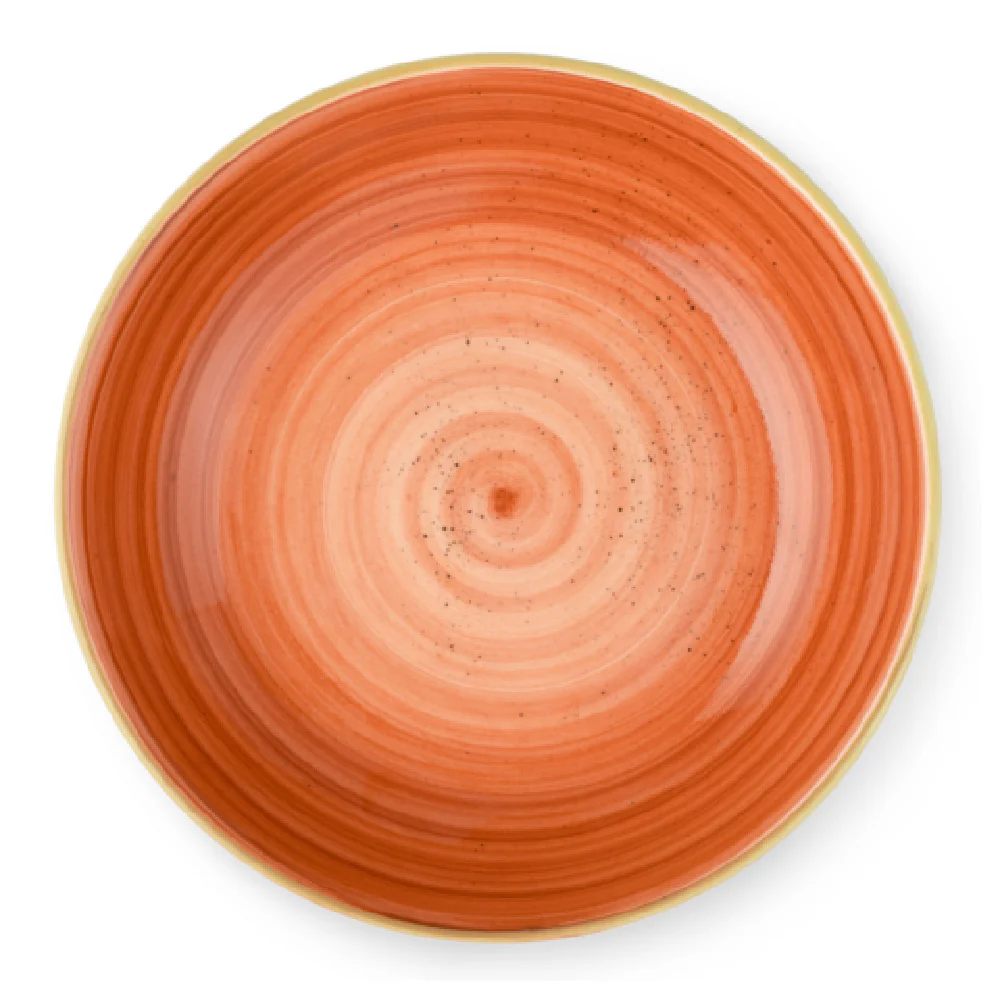 Bon Chef 2060027P-O 8 Inch Tavola Deep Coupe Plate Porcelain Vitrified Orange Bon Chef 2060027P-O 8 Inch Tavola Deep Coupe Plate Porcelain Vitrified Orange