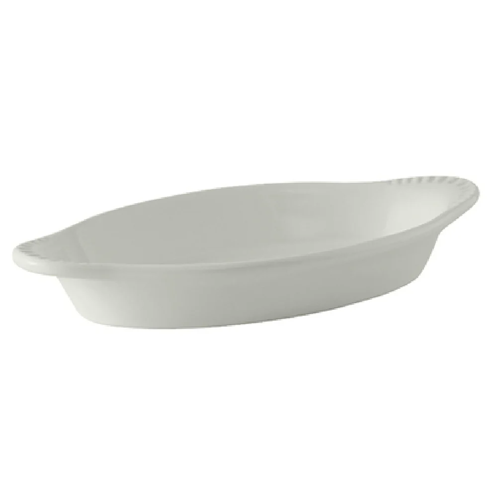 Tuxton BWN-080 8 Oz Oval Dish with Microwave and Dishwasher Safe Ceramic White
