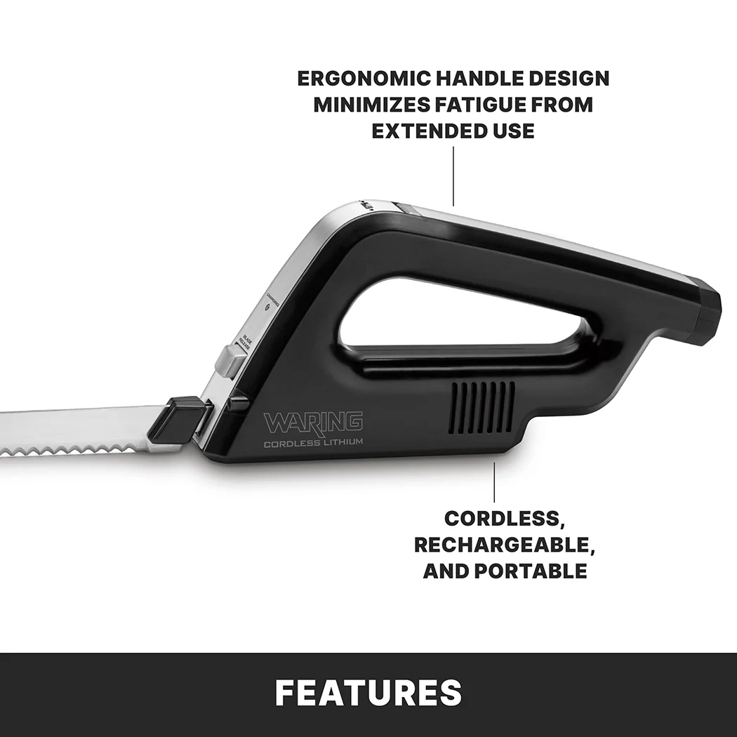 Waring WEK200K 20 Inch Electric Knife with Detachable Blades Cordless Waring WEK200K 20 Inch Electric Knife with Detachable Blades Cordless