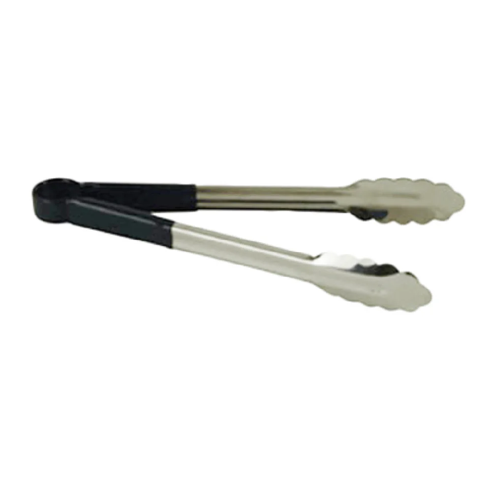 Thunder Group SLTG812B 12 Inch Utility Tongs One-piece with Non-slip Handle Blue Stainless Steel