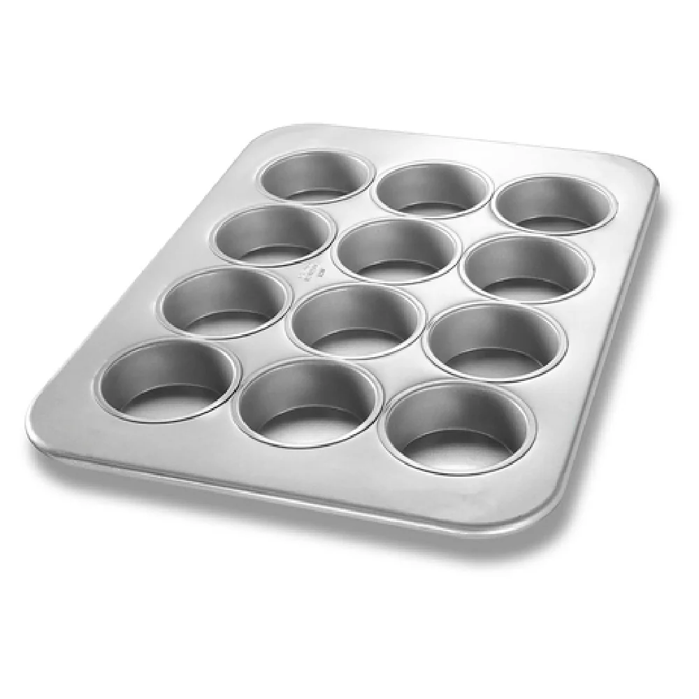 Chicago Metallic 43215 12-7/8 Inch Muffin Pan PFOA Free with Wire Rim