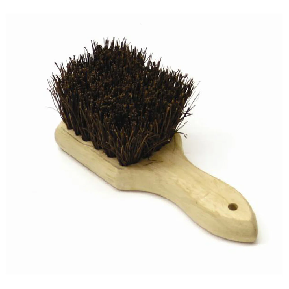 Thunder Group WDWB008 8 Inch Wok Brush Palmyra Bristles Wooden Handle with Hanging Hole