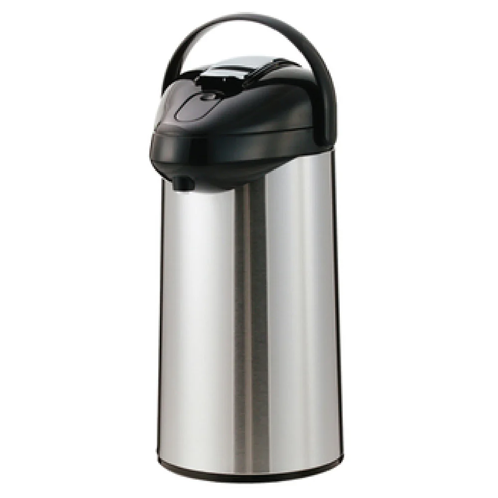 Service Ideas SSAL250 2-1/2 Liter SteelVac Premium Airpot Stainless Steel Lever Black