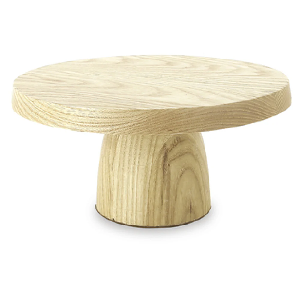 Revol 650743 8 Inch Diameter Small Cake Display Stand with Ash Wood Finish
