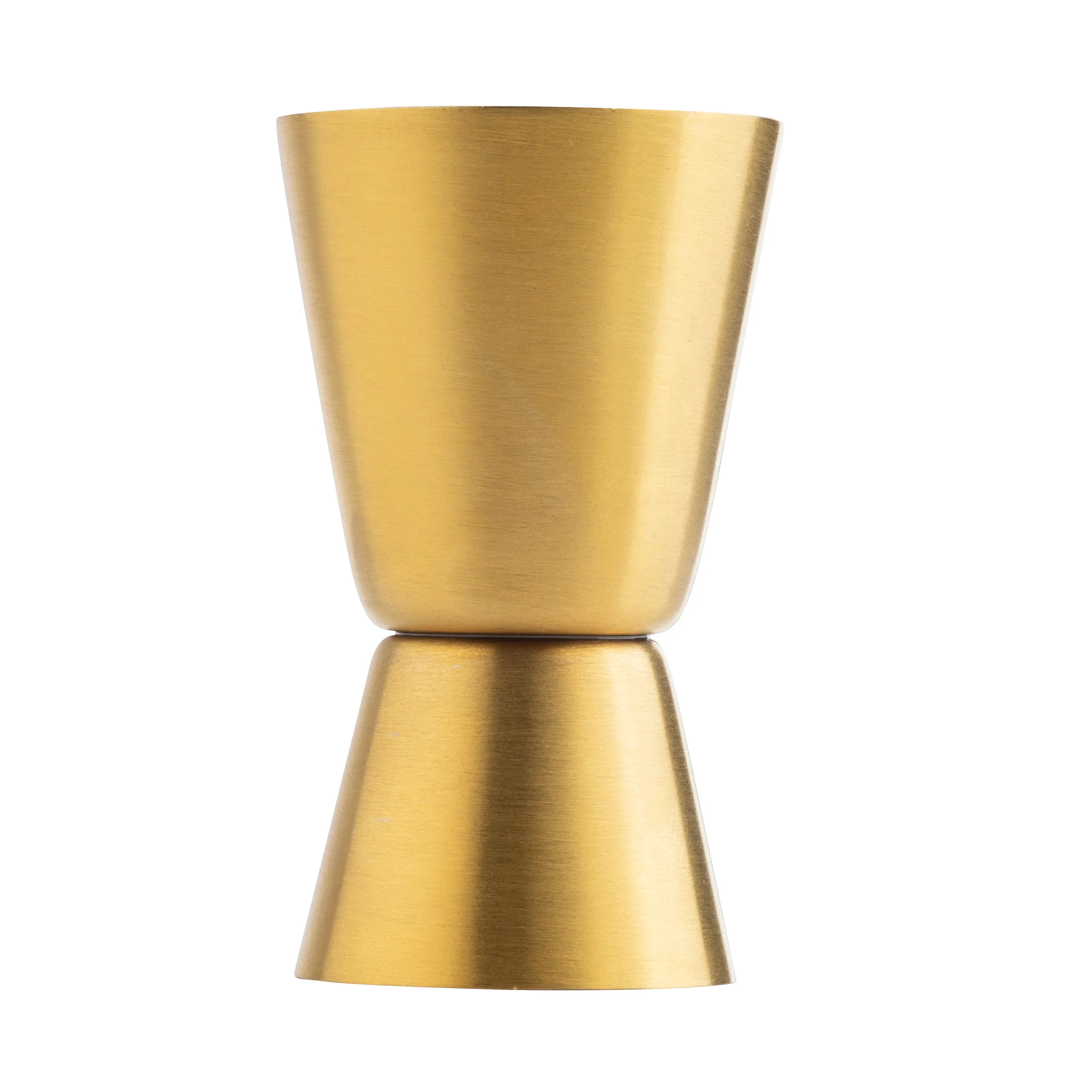 Tablecraft 11817 0.5 Oz and 1 Oz Jigger Gold Stainless Steel with Dual Measurement