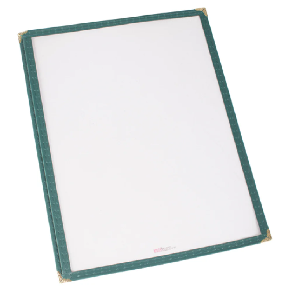 Winco PMC-9G 9-3/8 Inch Menu Cover Plastic Single Green with Double Stitched Edging