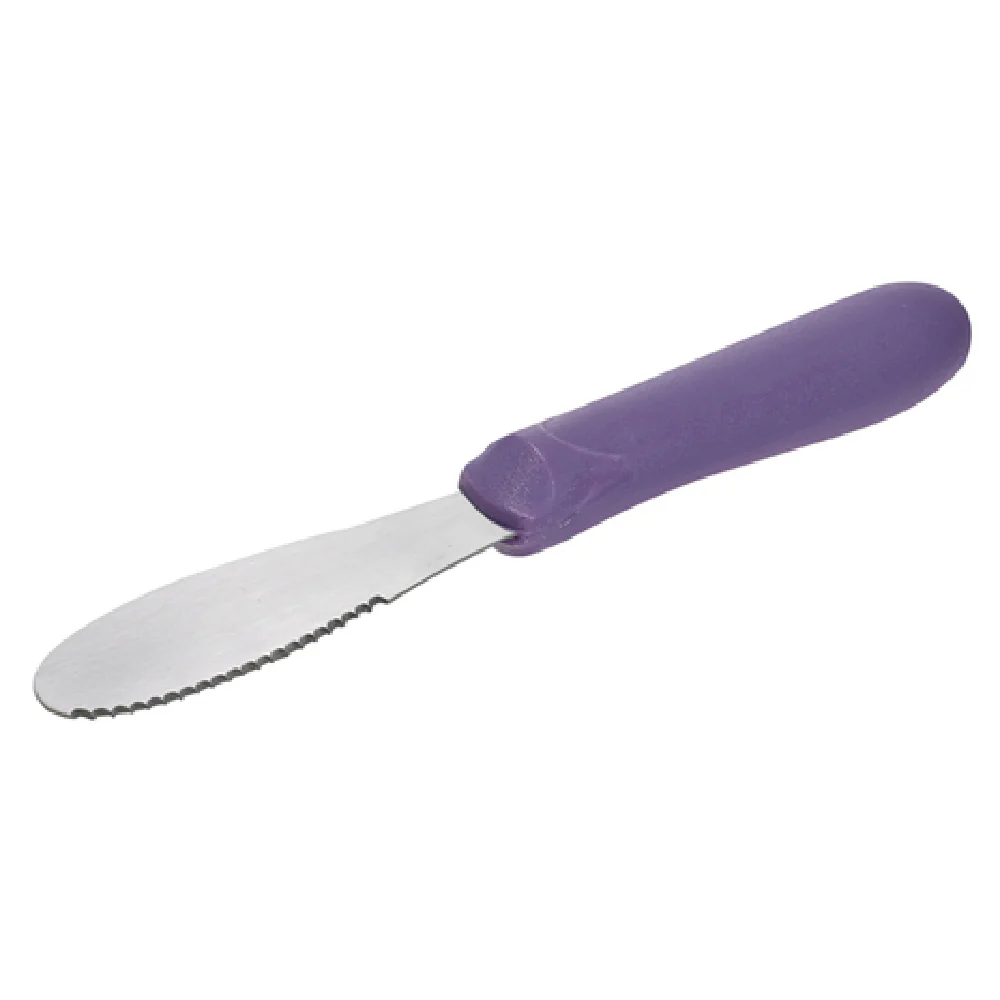 Winco TWP-31P 3-5/8 Inch x 1-1/4 Inch Stainless Steel Sandwich Spreader with Polypropylene Purple Handle