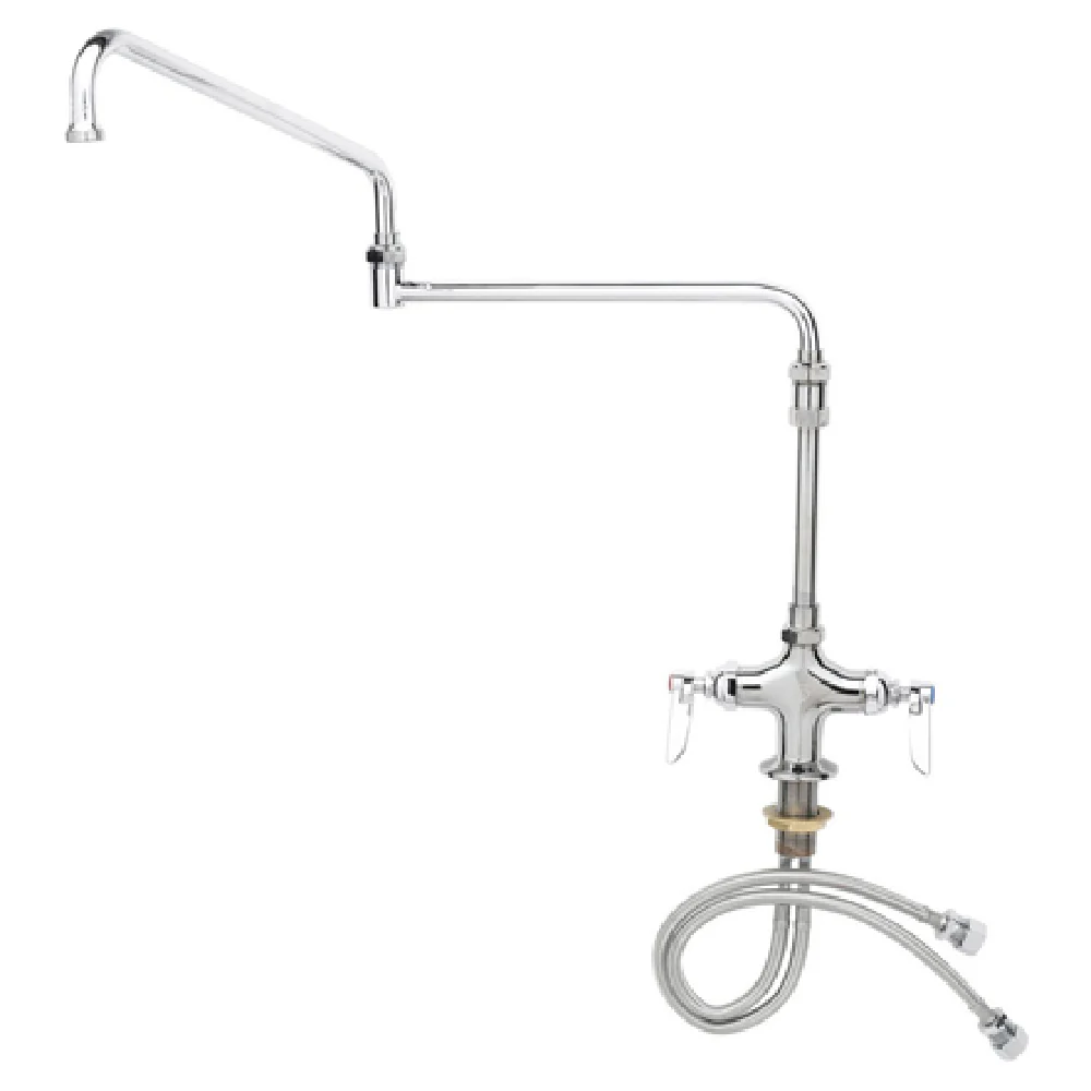 T&S Brass B-0268-04 24 Inch Mixing Faucet Single Hole Deck Mounted Stainless Steel with Low Lead Compliance T&S Brass B-0268-04 24 Inch Mixing Faucet Single Hole Deck Mounted Stainless Steel with Low Lead Compliance