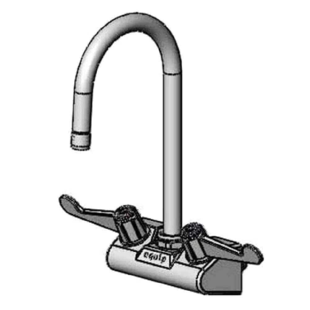 T&S Brass 5F-4WWX05 Equip Faucet 4 Inch Wall Mount Gooseneck with Handles T&S Brass 5F-4WWX05 Equip Faucet 4 Inch Wall Mount Gooseneck with Handles