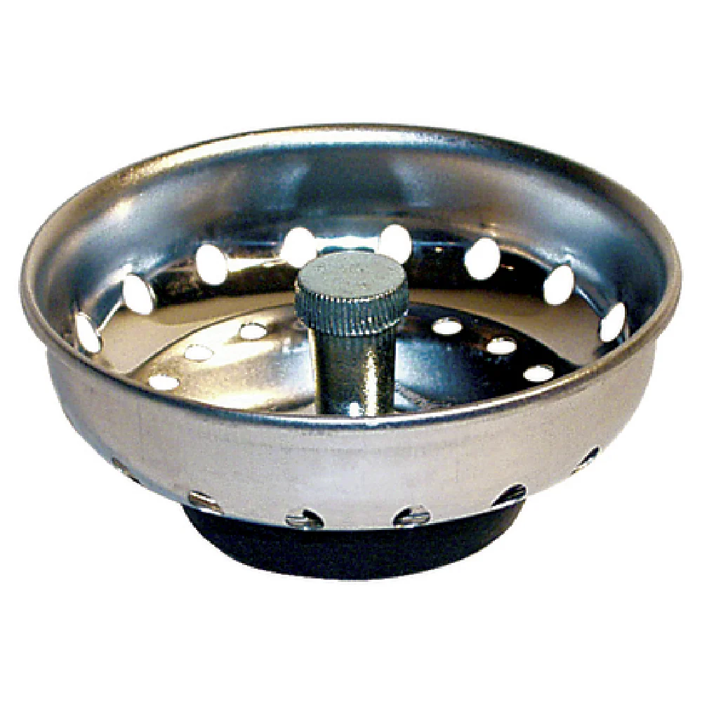 Extra 3-1/2 Inch Stainless Steel Fixed Drain Sink Basket for Models 23-123 and 23-130, Krowne 23-153