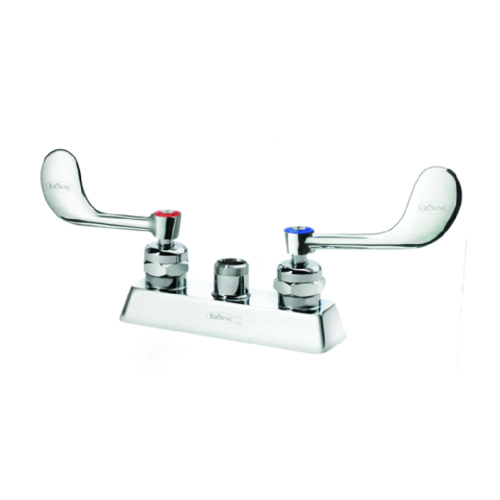 Krowne 15-3XXL-W 4 Inch Center Deck Mount Faucet Body With Vandal Resistant Handles Krowne 15-3XXL-W 4 Inch Center Deck Mount Faucet Body With Vandal Resistant Handles