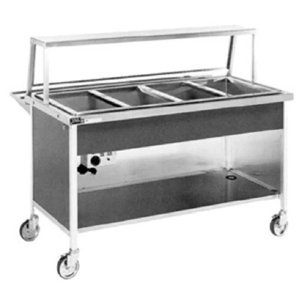 Atlas Metal CAH-6 91-1/4 Inch Electric Hot Food Serving Counter with Open Rear