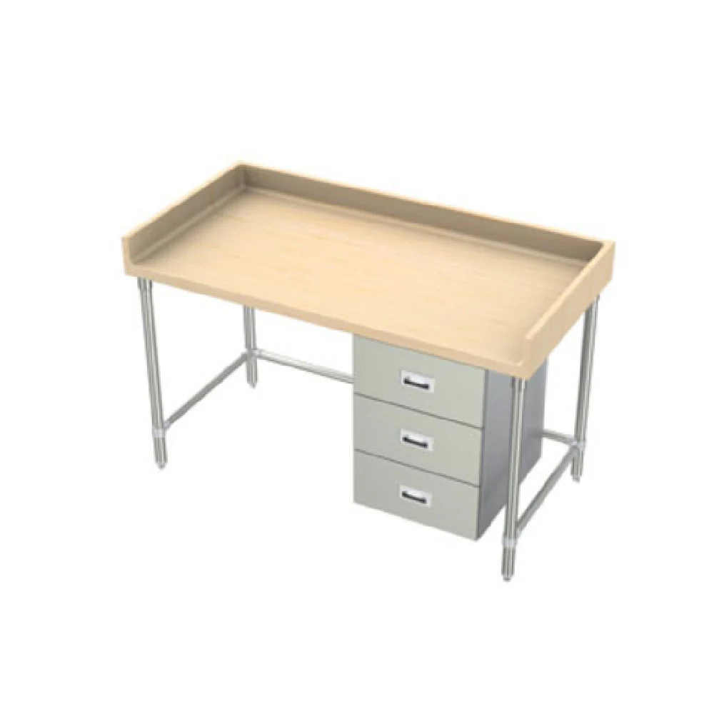 AERO Manufacturing MTGBXT-3648 36 Inch Baker's Top Work Table Wood 1-3/4 Inch Laminated Maple Hardwood Top with 3-tier Drawer AERO Manufacturing MTGBXT-3648 36 Inch Baker's Top Work Table Wood 1-3/4 Inch Laminated Maple Hardwood Top with 3-tier Drawer