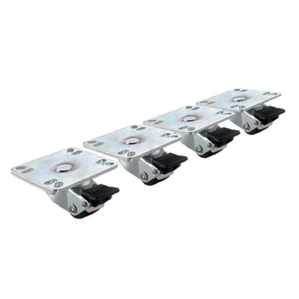 Optional 1 Inch Caster Plate Set (4) with Brakes, Krowne BC-130