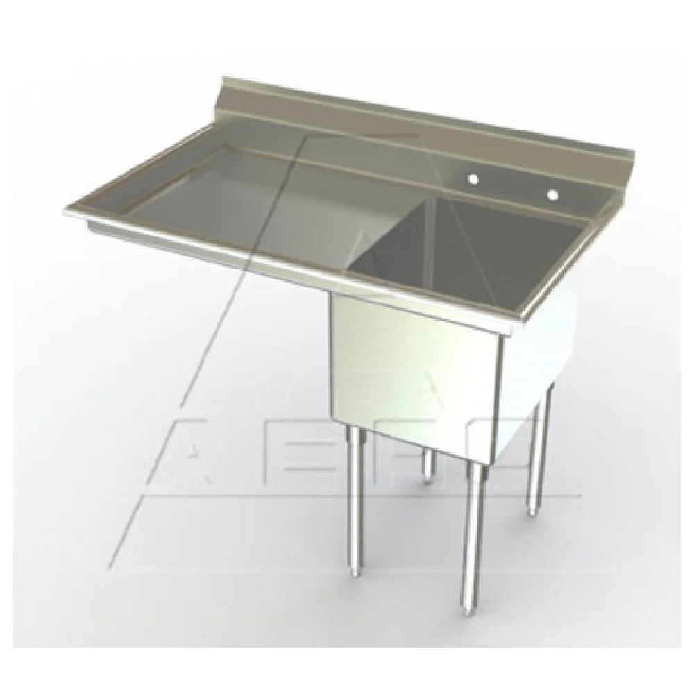 AERO Manufacturing XF1-2116-18L 38 Inch Sink One Compartment with 18 Inch Drainboard Left