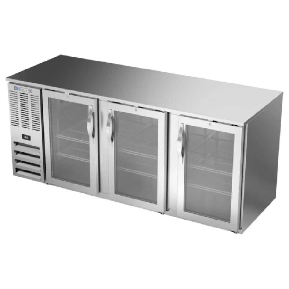 Beverage Air BB78HC-1-FG-S 79 Inch Refrigerated Back Bar Cabinet 33.59 cu ft 3 Sections Beverage Air BB78HC-1-FG-S 79 Inch Refrigerated Back Bar Cabinet 33.59 cu ft 3 Sections