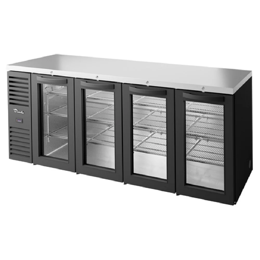 True Refrigeration TBR92-RISZ1-L-B-GGGG-1 92 Inch Refrigerated Back Bar Cooler 4 Section True Refrigeration TBR92-RISZ1-L-B-GGGG-1 92 Inch Refrigerated Back Bar Cooler 4 Section
