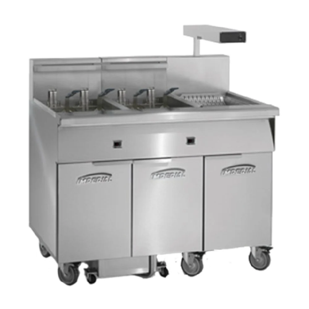 Imperial IFSCB550EU_240/60/3 93 Inch Electric Deep Fryer 50 lb Capacity with Food Warmer