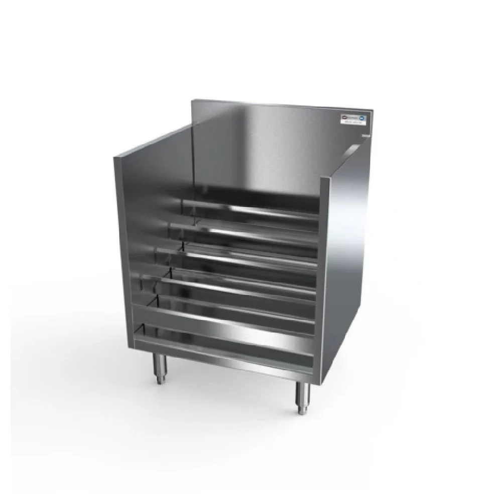 NBR Equipment LDC-1821 18 Inch Liquor Display Cabinet Five Tiered Steps Stainless Steel