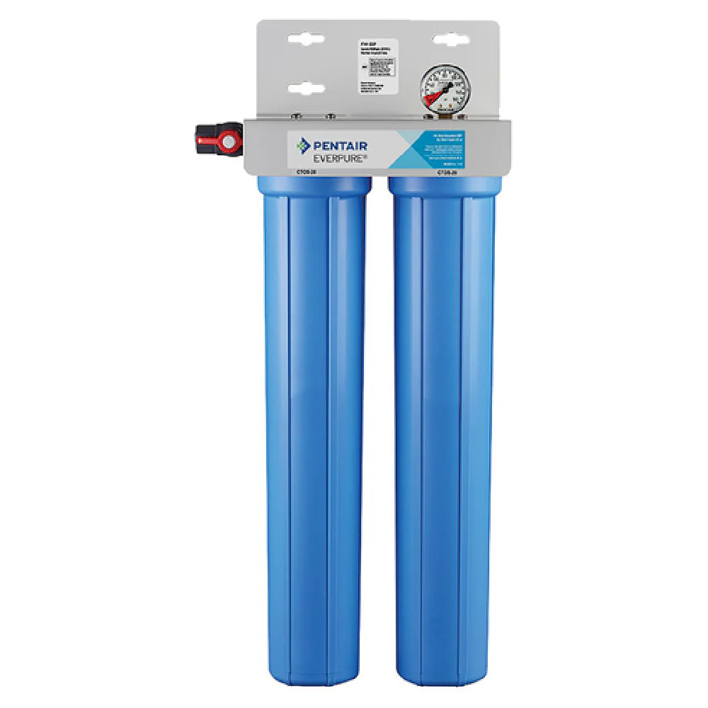 Everpure FXI-22P 12 Inch Water Filtration System for Ice Machines with Outlet Gauge