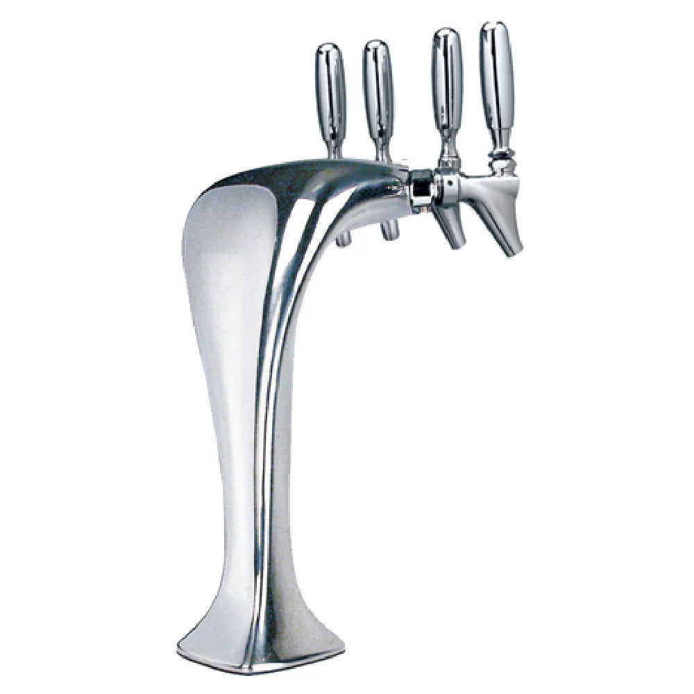 Micro Matic MM1094K Countertop Glycol Cooled Draft Beer Tower with 4 Faucets Stainless Steel