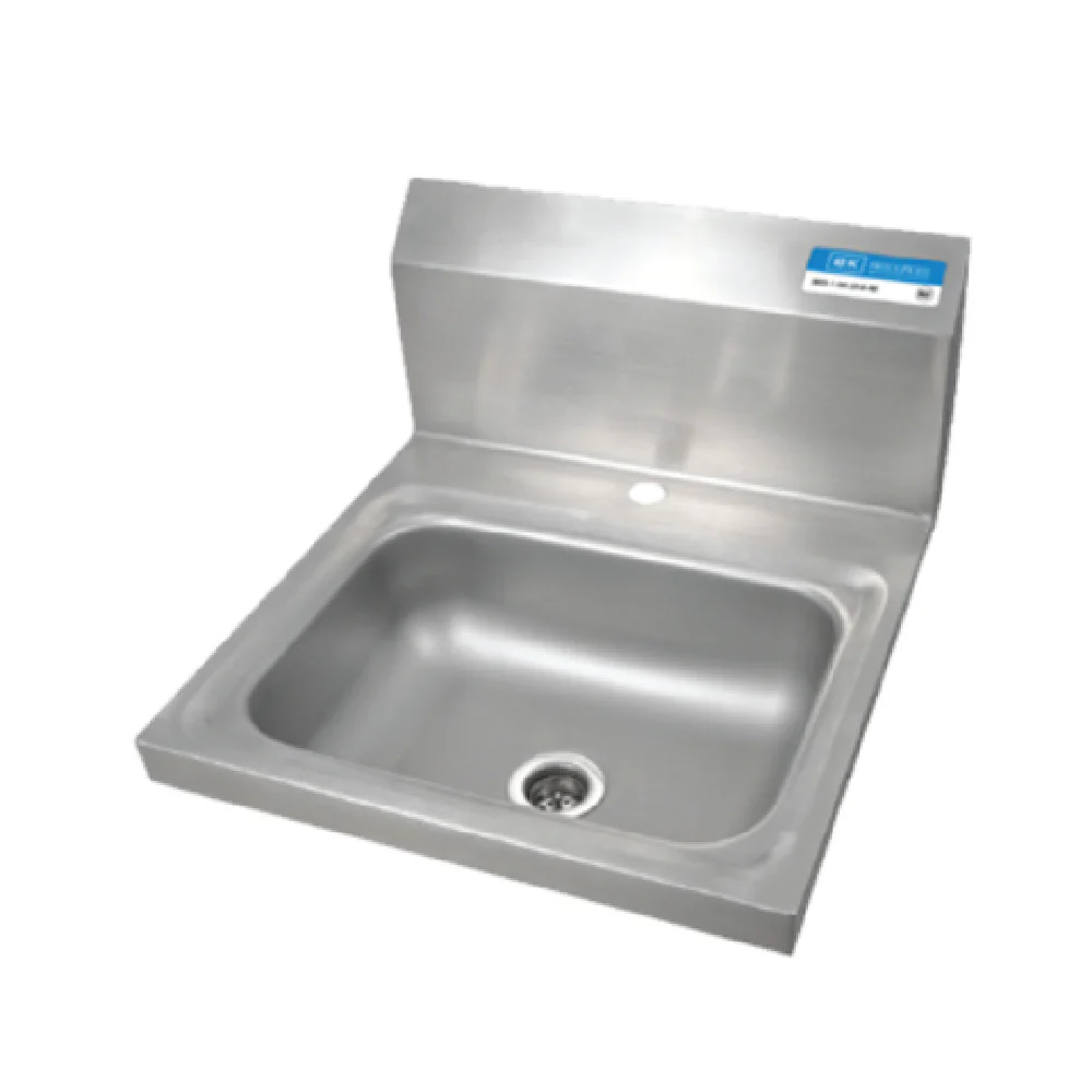 BK Resources BKHS-D-1410-1 14 Inch Hand Sink Wall Mount Stainless Steel with Backsplash