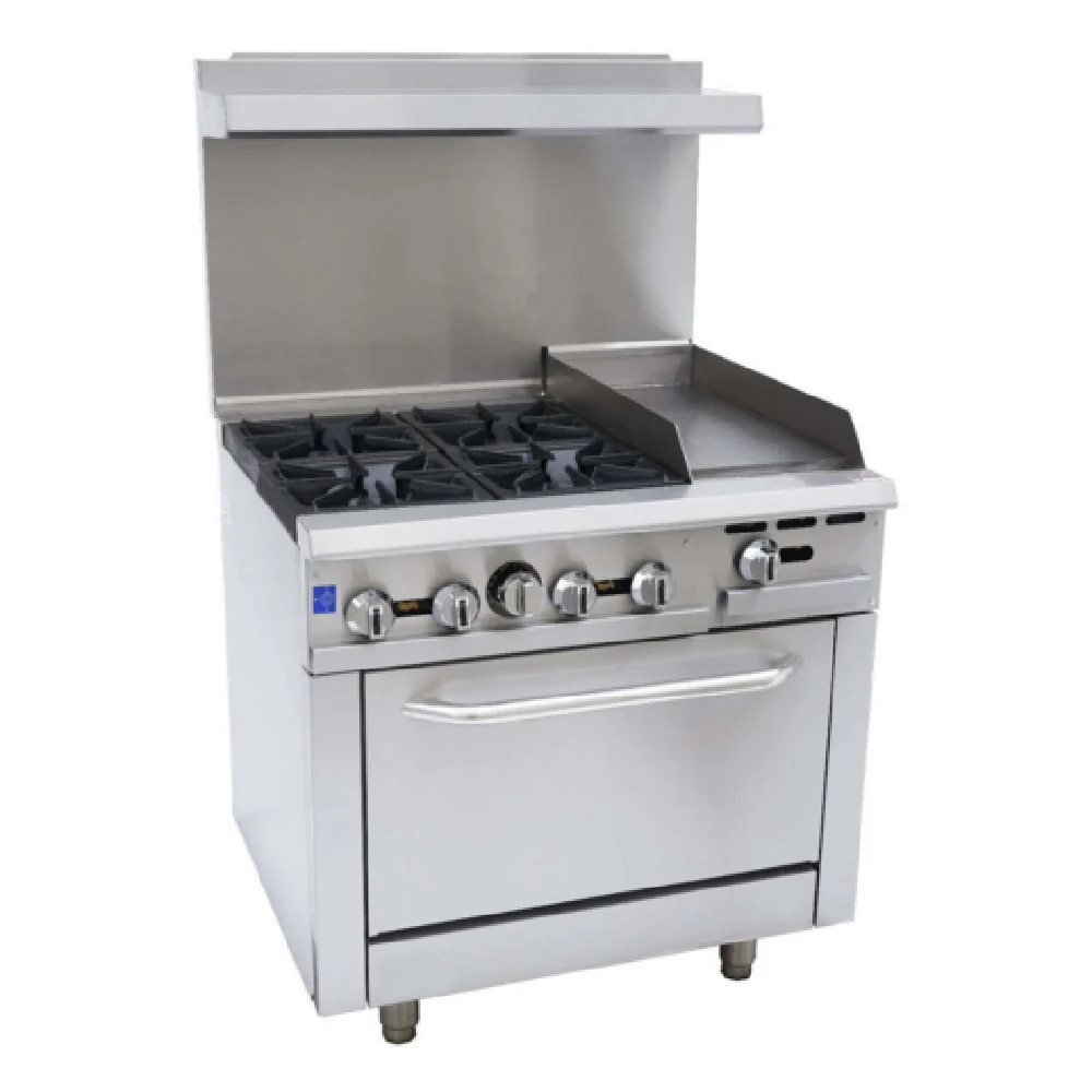 Empura Equipment EGR36-G12_LP 36 Inch Gas Range Liquid Propane with 1 Standard Oven and 12 Inch Right Griddle 171000 BTU Empura Equipment EGR36-G12_LP 36 Inch Gas Range Liquid Propane with 1 Standard Oven and 12 Inch Right Griddle 171000 BTU