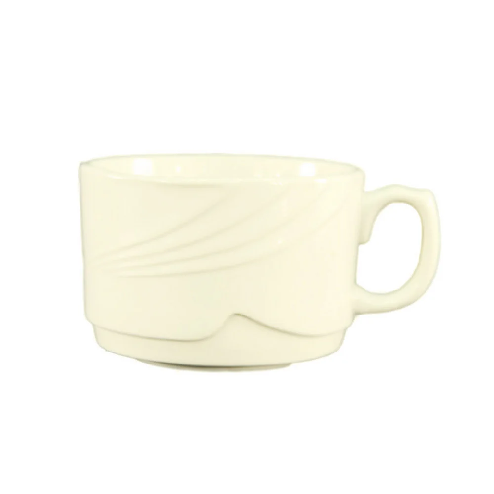CAC China GAD-38 12 Oz Garden State Coffee Cup Porcelain Round Embossed