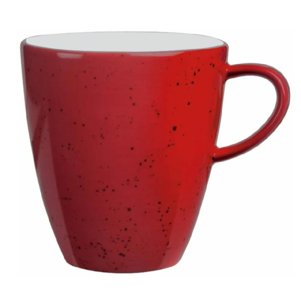 Libbey 9385274-63046 8 Oz Cup Porcelain Red Pottery Unique Pattern 12 Packs