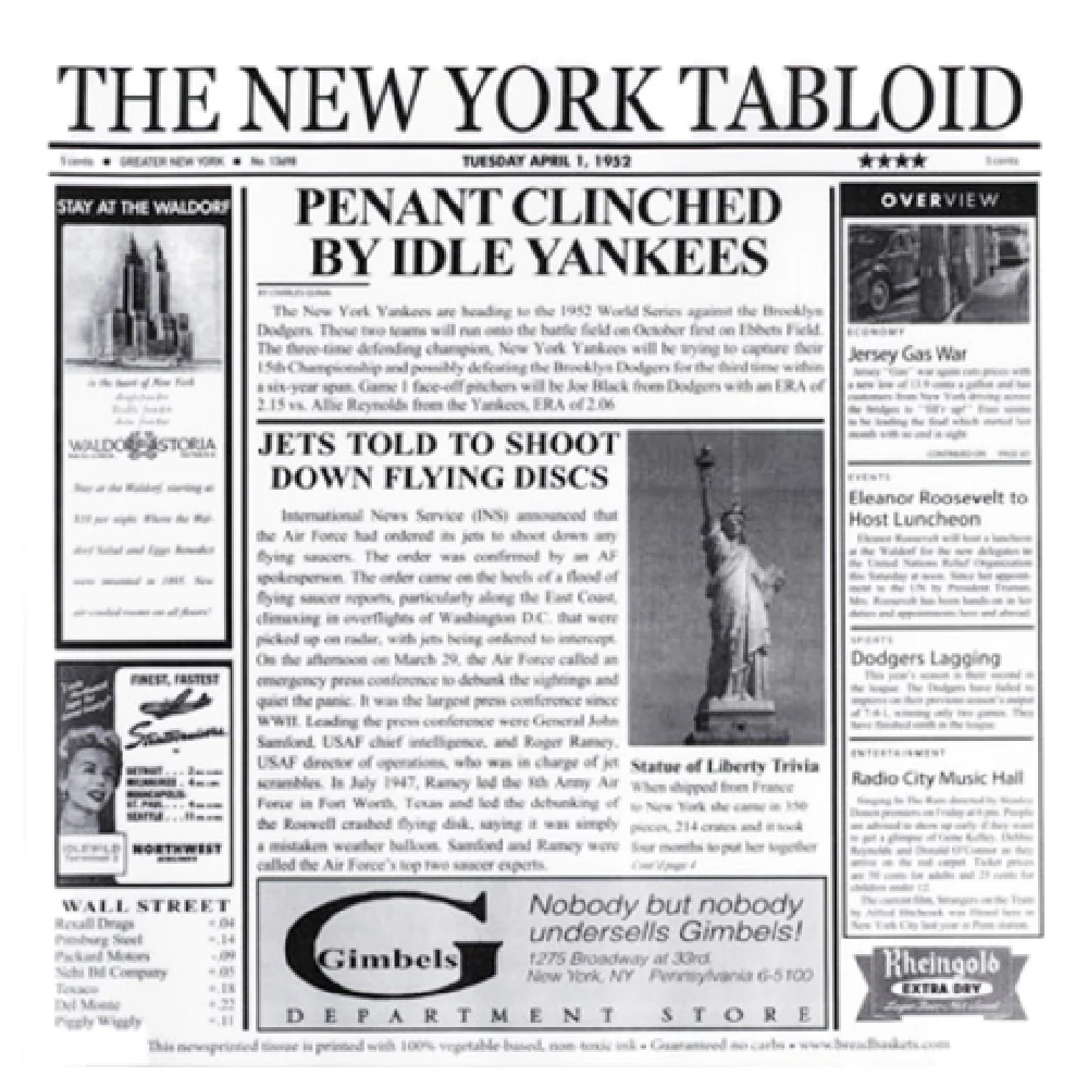 GET Enterprises 4-TY1200 12 Inch Food-Safe New York Newsprint Liner Paper