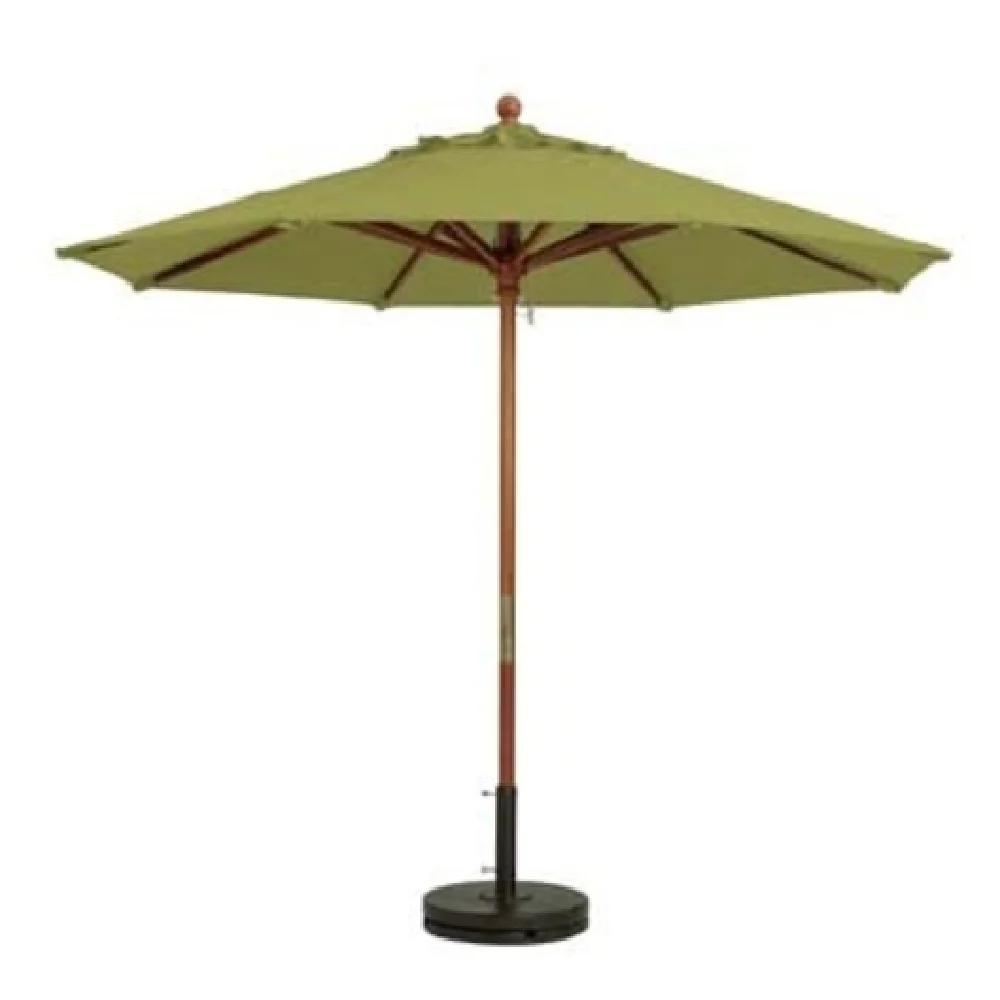 Grosfillex 98914931 9 Ft Round Umbrella Pesto Wooden Pole Outdura Fabric Grosfillex 98914931 9 Ft Round Umbrella Pesto Wooden Pole Outdura Fabric