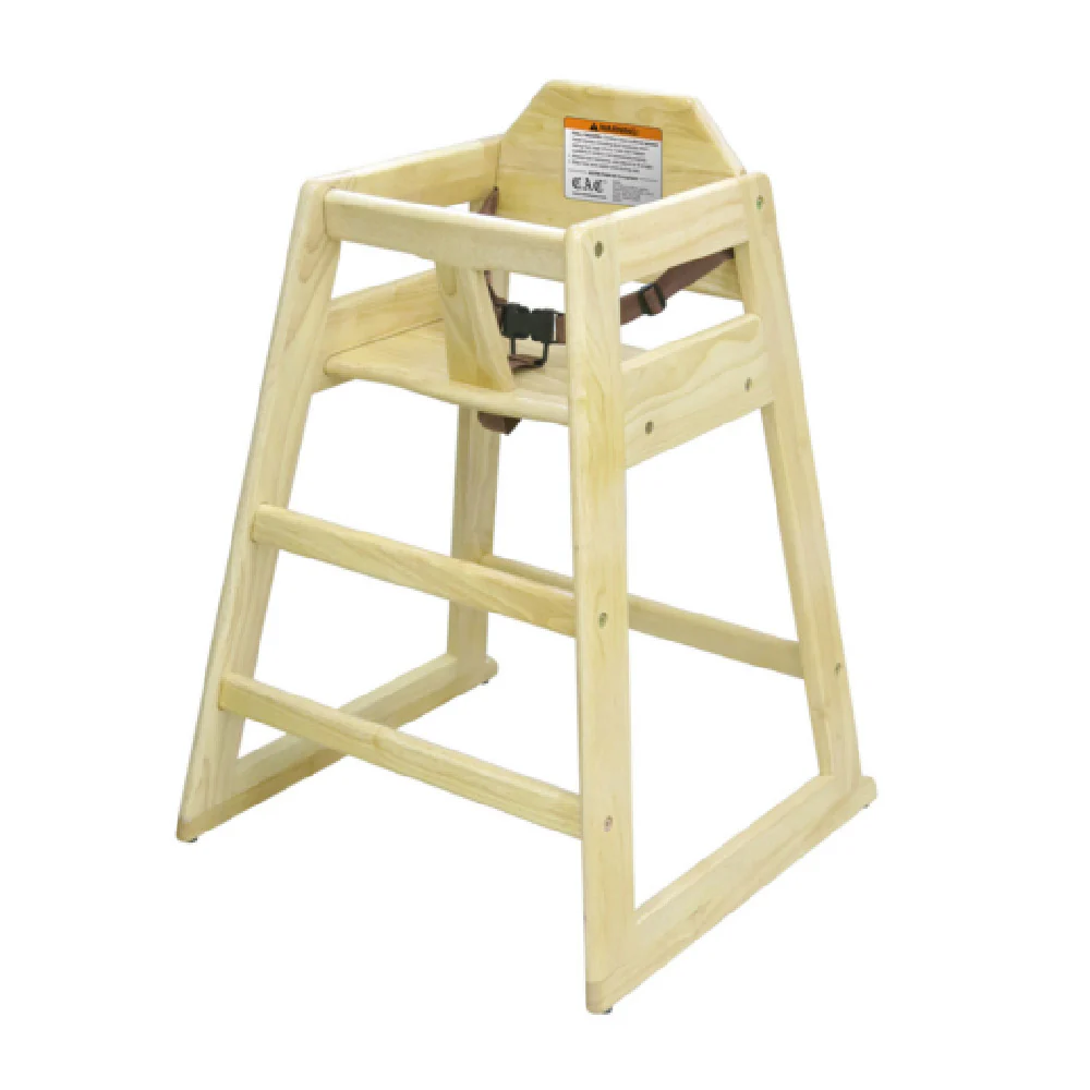 CAC China CHWH-30NAT Wooden High Chair 20 Inch with Mahogany Finish