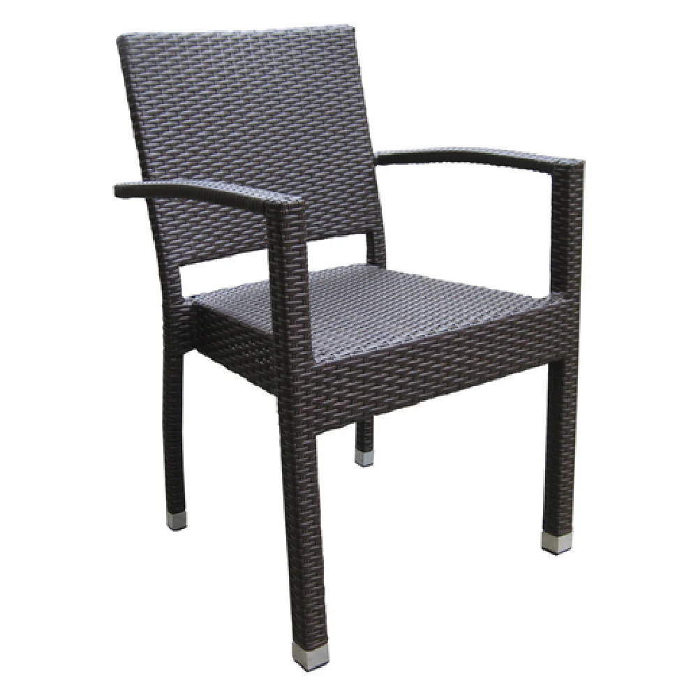 OUTDOOR BALBOA CHOCOLATE ARMCHAIR 18 Inch Synthetic Wicker Aluminum Frame OUTDOOR BALBOA CHOCOLATE ARMCHAIR 18 Inch Synthetic Wicker Aluminum Frame